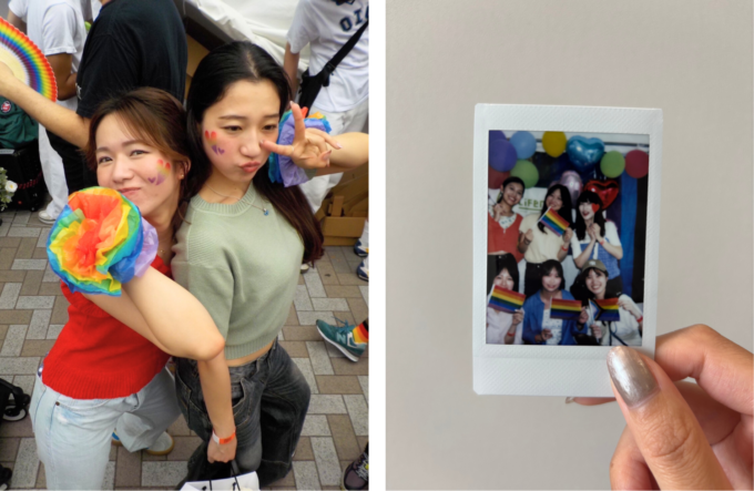 「Tokyo Pride 2025」でフェイスペイントやチェキ撮影など企業ブースを楽しむメンバーたち