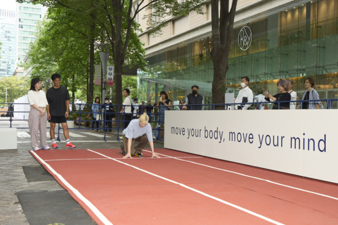 アシックスの体験型イベント「ASICS MOVE STREET」の「動」のエリアの様子