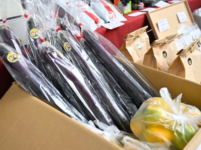 熊本市物産ブースに並ぶ、熊本産の野菜