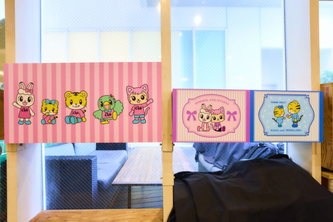 コラボレーションカフェ「Cafe & Shimajiro」の内観